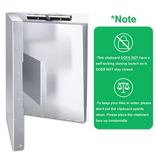 Sunnyclip Aluminum Clipboard with Storage (Legal Size) Form Holder Portfolio Aluminum Metal Binder Heavy Duty with Clip Inside Posse Box, for Office Business Medical Professionals Stationer - size: Legal Size 14.5 x 9 x1 in