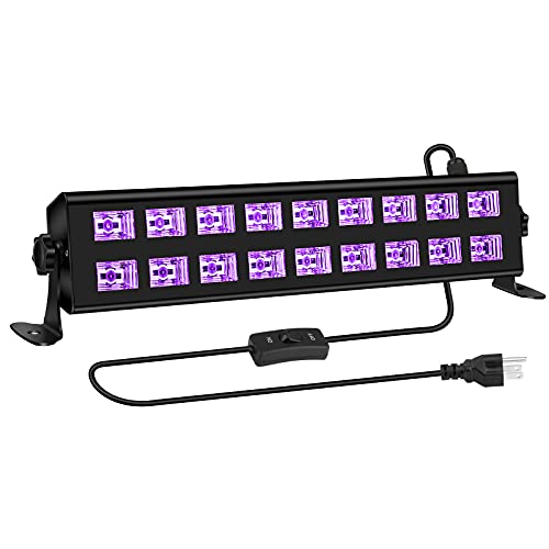 54W 18LEDs Aluminum Heat Dissipation Black Light Bar for Glow Party | UV Black Light Glow in The Dark Party Supplies for Blacklights Party Body Paint Birthday Music Nightclub Halloween Christmas
