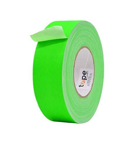 MAT Gaffer Tape Fluorescent Green Low Gloss Finish Film, 2 inch x 60 Feet, Residue Free, Non Reflective, Secure Cords to Stages, Great for Concerts or Trade Shows, Weddings, & Floor Marking - color: Fluorescent Green