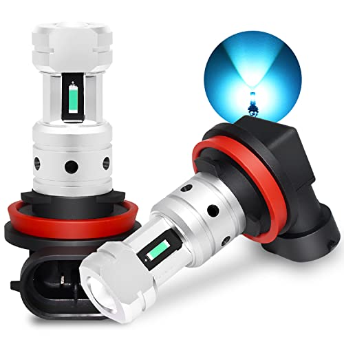 PHINLION H8 H11 Blue LED Fog Light Bulbs, 8000K Ice Blue, 2 Pack - color: Ice Blue