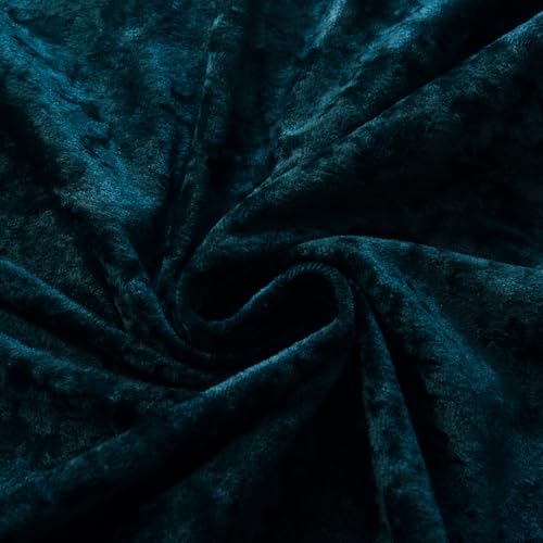 Dark Teal Velvet Curtains - Room Darkening Curtain 84 Inches Long for Bedroom & Living Room, Luxury Look, Rod Pocket Design, (2 Panels), 52W x 96L, Sapphire Blue - color: Peacock, size: 52"W x 96"L (Pack of 2)