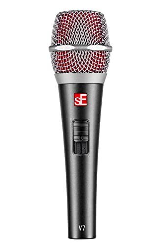 SE ELECTRONICS V7 Switch Dynamic Microphone for Singing, Speech & Studio Recording - XLR Handheld Professional Microphone with Supercardioid Aluminum Voice Coil for Huge Gain Before Feedback - color: V7 - Black - Switch
