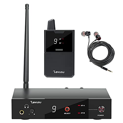 UHF Wireless in-Ear Monitor System with Earphone,180Ft, Rack Mount, Professional IEM Stereo System Transmitter and Beltpack for Studio, Guitar, Band Rehearsal, Live Performance (1 Bodypack) - size: 1 Bodypack