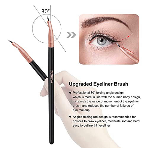 ZOREYA Makeup Brush Set - 15 Pcs Premium Synthetic Foundation Concealers Eye Shadows Make Up Brush,Eyeliner Brushes(RoseGold) - color: RoseGold