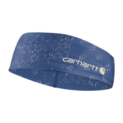 Carhartt Unisex-Adult Force UPF Lightweight Headband, Bandana Print-Bluestone/Malt, One Size - color: Bandana Print-Bluestone/Malt
