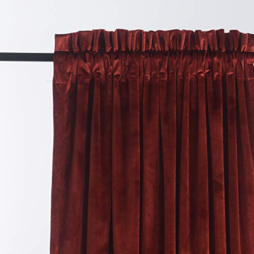 Roslynwood Velvet Rust Red Curtains 84 inch Length - Luxurious Elegant Curtains Block Light Rod Pocket Thermal Insulated Window Panels Drapes for Bedroom/Living Room/Dining Room, W52 by L84, 2 Panels - color: Rust Red, size: 52"W x 84"L (Pack of 2)