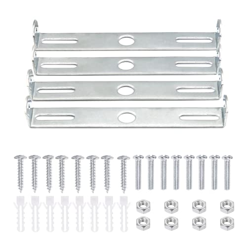 4 Packs Universal Light Fixture Mounting Bracket Square Kit,4.7 inch Ceiling Light Plate Wall Mounting Bracket Crossbar for Chandelier, Outdoor Lighting etc.(120x18mm) - size: 120x18mm