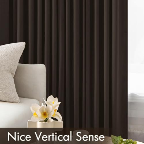 MIULEE Brown Velvet Curtains 63 Inch Long 2 Panels, W40 x L63 | Luxury Super Soft, Thermal Insulated, Room Darkening Drapes, Rod Pocket Design, Window Curtains for Bedroom Living Room - color: Brown, size: 40"W x 63"L (Pack of 2)