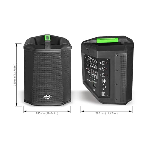 LOTAWAY Y1X-120 Battery Powered Portable PA Speaker System, Black | 240W Rechargeable Bluetooth Speaker with 3-Channel Mixer for Busking, Karaoke, Guitar, Outdoor Events - TWS Pairing