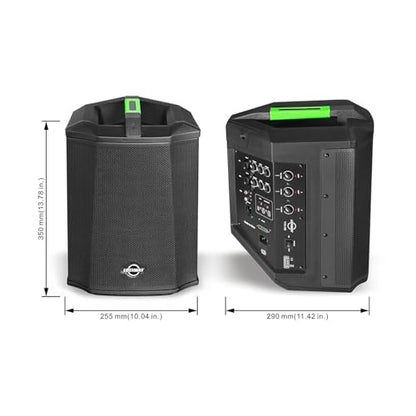 LOTAWAY Y1X-120 Battery Powered Portable PA Speaker System, Black | 240W Rechargeable Bluetooth Speaker with 3-Channel Mixer for Busking, Karaoke, Guitar, Outdoor Events - TWS Pairing