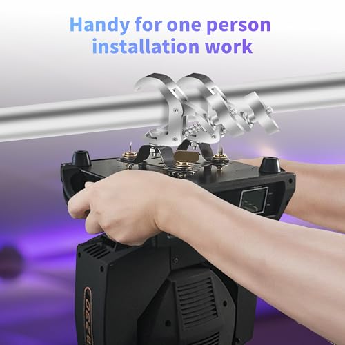 6 Pack Truss Clamp 1.57-2.4 Inch Stage Lighting Clamps Heavy Duty DJ Light Clamps Aluminum Alloy lighting C-Clamp Fit for 40-61 mm OD Tube/Pipe