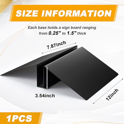 Blulu 1 Pcs 12 Inches Metal Floor Sign Stand Holder M Mount Holder Graphic Floor Standing Display Stand for Composite Foam Board, Acrylic Glass Sign, Base Only - size: 12 inches