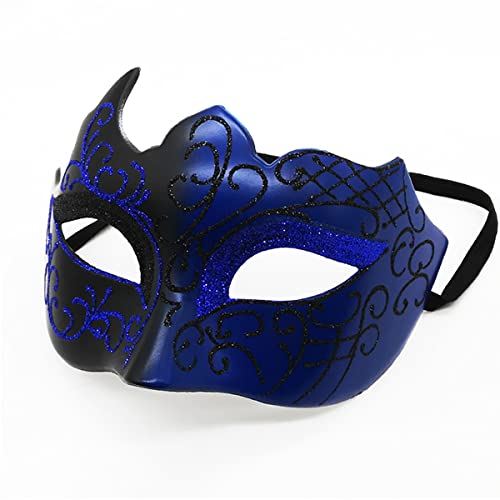 Masquerade Mask for Men Women Couple, Venetian Carnival Mask for Mardi Gras, Halloween, Party Prom Ball Costume - color: Blue