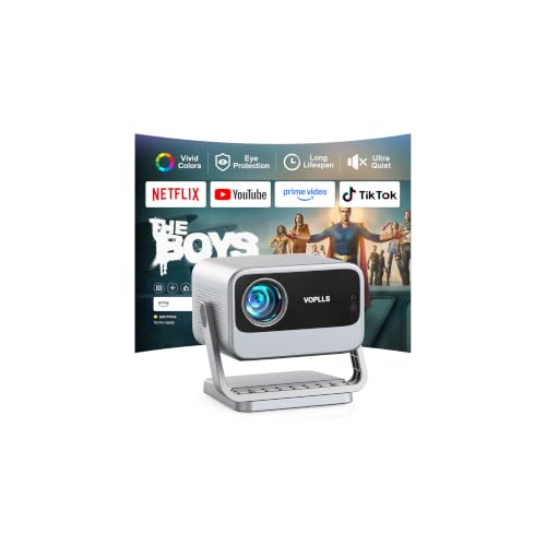 [4500 ANSI & Now with Netflix] 4K Projector with WiFi and Bluetooth, Auto Focus Keystone Smart Projector, Outdoor Projector with Adjustable Stand for Home Bedroom