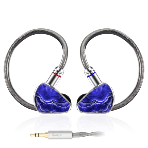 CVJ Kira IEM Wired Gaming Earbuds, in Ear Monitor for Singer Musicians DJ | Deep Bass Ear Buds, Single Driver, 0.78mm 2-pin 3.5mm Jack, Detachable 4.1ft Cable for PC/Phone/Laptop/Xbox/PS5/Switch - color: Kira Abyssia, style: 3.5mm