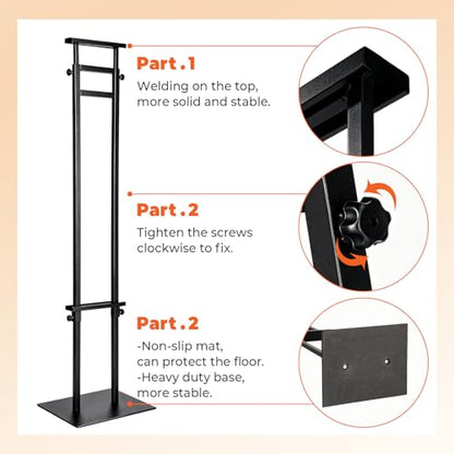 Heavy Duty Poster Stand, Adjustable Sign Holder Height Up to 80 inch, Double-Sided Display Stand for Board & Foam, Metal Sign Stand with Base for Wedding Restaurant Business, Black