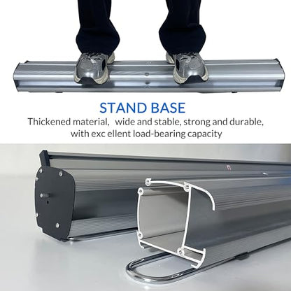 33.5"W x 80"H Retractable Banner Stand – Standard Roll Up Banner Display with Padded Carrying Bag for Trade Show, Exhibition, Store Promotion & Advertising Events 1 Pack (Stand Only)
