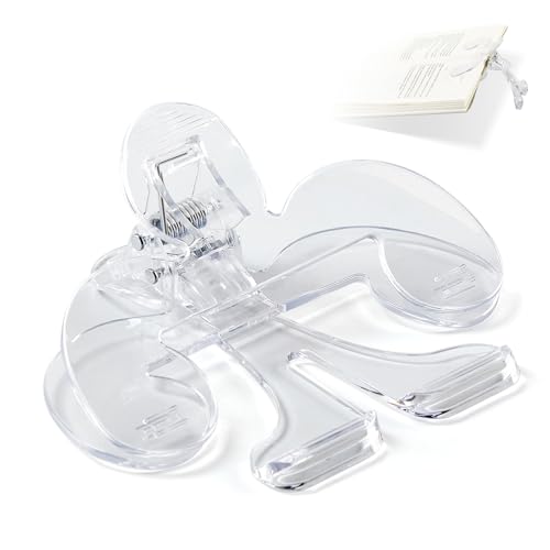 Transparent Book Page Holder, 12° Book Opener Clip | Portable Book Clips to Hold Book Open, Notebook Clips for Reading, Magzines Fixing Manuscripts, Suitable for Teacher Clerk - color: Transparent