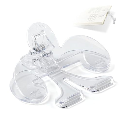 Transparent Book Page Holder, 12° Book Opener Clip | Portable Book Clips to Hold Book Open, Notebook Clips for Reading, Magzines Fixing Manuscripts, Suitable for Teacher Clerk - color: Transparent