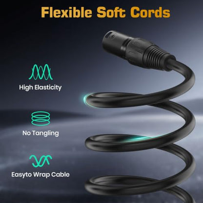 DMX Cable 25ft 4 Pack, Klivon 3-Pin DMX Signal Cables for DMX512 Light - size: 3 Pin 25 FT 4 Pack