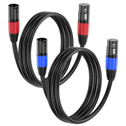 XLR Cable 3.3ft 2 Packs - Premium Balanced Microphone Cable with 3-Pin XLR Male to Female Mic Speaker Cable, Black, Pure Copper and Plated Conductors, PVC Jacket - color: Black, size: 3.3 FT, 2Packs
