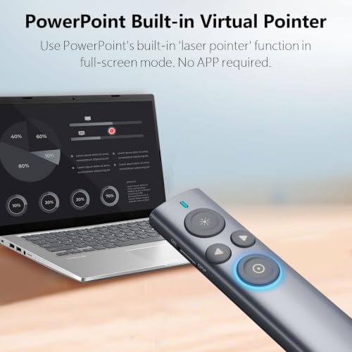 Norwii N95s Presentation Clicker with Digital Laser Pointer for TV Screen - color: Red - USB-A