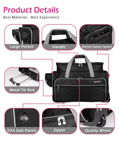 Dance Bag with Garment Rack,23inch Dance Competition Garment Bags with Clothes Rack,Suitcase,Rolling Duffle for Travel, Wheeled Drop-Bottom Upright Luggage Closet Suitcase(Expand-Grey) - color: 23inch Expand-Grey