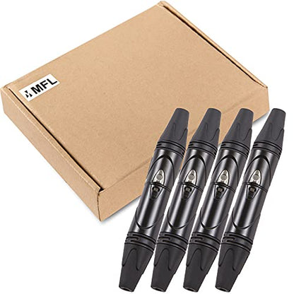 MFL. 3-Pin XLR Cable Connector Male and Female with Nickel Housing and Silver Contacts Mic Cable Plug Connector Audio Socket, Black, 4 Pairs - color: Black, 4 Pairs