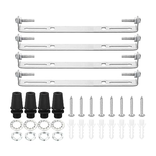 PATIKIL 160mm Ceiling Light Plate Kit, 4 Set Light Fixture Mounting Bracket Plate Steel Crossbar for Home Office Pendant Wall Light, with Screw Washer Nut Kit - size: 160mm
