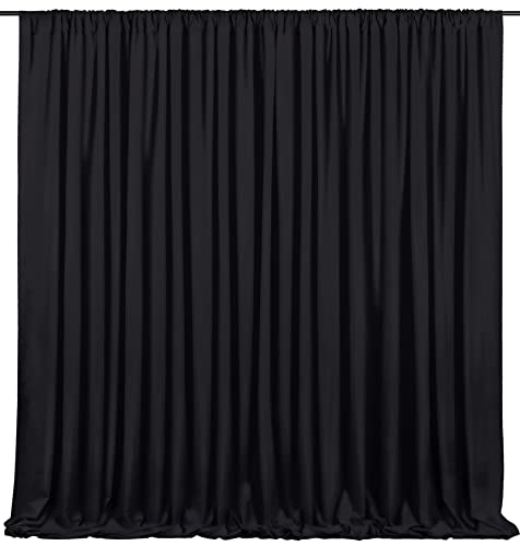 Black Backdrop Curtains 10ftx10ft Halloween Polyester Photo Drapes - color: Black, size: 2 Panels 5ft X 10ft