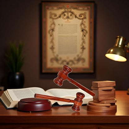2Pcs Red Wood Judge Gavels Auction Court Gavels Wooden Judge Hammers Wood Hammer Props Judge Costume Accessories for Lawyer Courtroom 3.2 x 6.7 x 17.4 cm，Desk Accessories and Workspace Organizers