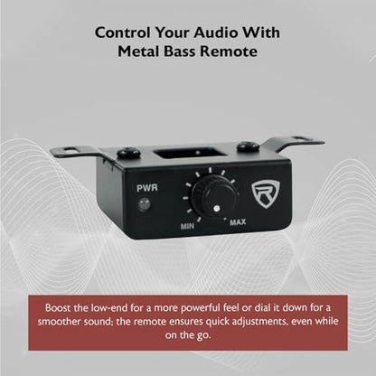 Rockville SS10P 800W Slim Under-Seat Active Car/Truck Subwoofer, Built-in Amp, Wired Remote Bass Knob, Cast Aluminum, for Car Audio Upgrades - size: 10"