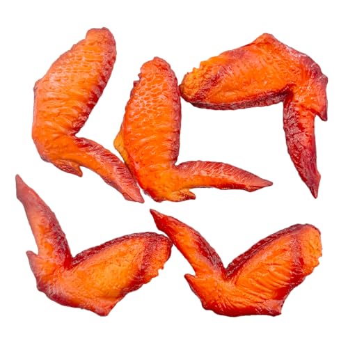 5 Pcs Simulated Chicken Legs Wings Fake Food Model Lifelike Fake Fried Chicken Kitchen Home Party Decoration Display Photography Props (Chicken Wings) - color: Chicken Wings
