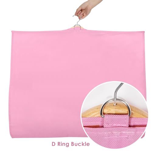 Univivi 40 Inch Dance Costume Garment Bags for Dancers, Pink, 8 Pack - color: Pink, size: 8 Pack