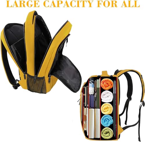 MATEIN Yellow Travel Laptop Backpack, 15.6 Inch Computer Student Bookbag | Anti Theft, Water Resistant, Breathable, Sturdy Lightweight College Backpack, Carry On Personal Item Bag, Gifts for Women Men - color: Yellow, size: 15.6 Inch