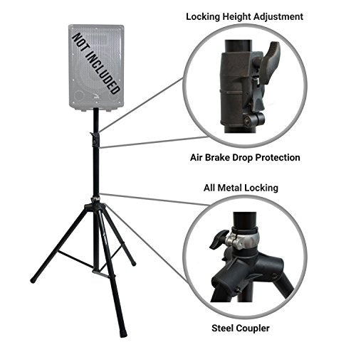 Harmony Audio Venue Series 10" Passive PA Speakers Pair with Tripod Stands | Complete dual live sound rig, quick setup for gigs, rugged portable cabinets, ideal for bands DJs and events, 10 inch size