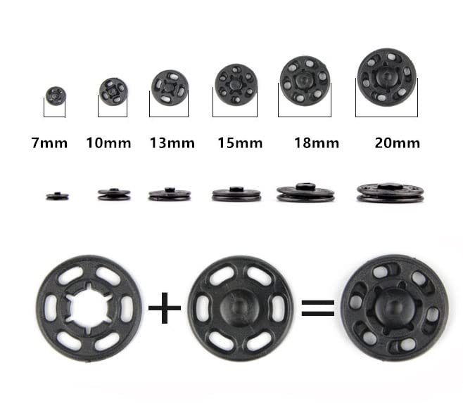1 Box/15 Set Invisible Small Plastic Snap Buttons Sew-on Snap Buttons Press Button for Sewing Clothing (Transparent, 13mm) - color: Transparent, size: 13mm