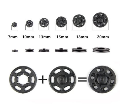 1 Box/15 Set Invisible Small Plastic Snap Buttons Sew-on Snap Buttons Press Button for Sewing Clothing (Transparent, 13mm) - color: Transparent, size: 13mm