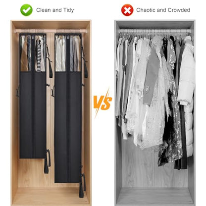 Univivi Garment Bag for Moving, Heavy Duty Suit Bag, 60 Inch, Set of 1 | Large Travel Bag for Moving, Non-woven Fabric, Suit Cover with Clear Window, Handles and Buckle Straps for Suit, Coat, Jacket - size: 24"X60"- 1pcs