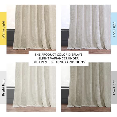 HPD Half Price Drapes Lush Crush Velvet Curtains - Room Darkening Curtain 84 Inches Long for Bedroom & Living Room, Luxury Look, Rod Pocket Design, (1 Panel), 50W x 84L, Champagne - color: Champagne, size: 50"W x 84"L (Pack of 1)