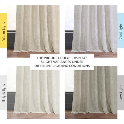 HPD Half Price Drapes Lush Crush Velvet Curtains - Room Darkening Curtain 84 Inches Long for Bedroom & Living Room, Luxury Look, Rod Pocket Design, (1 Panel), 50W x 84L, Champagne - color: Champagne, size: 50"W x 84"L (Pack of 1)