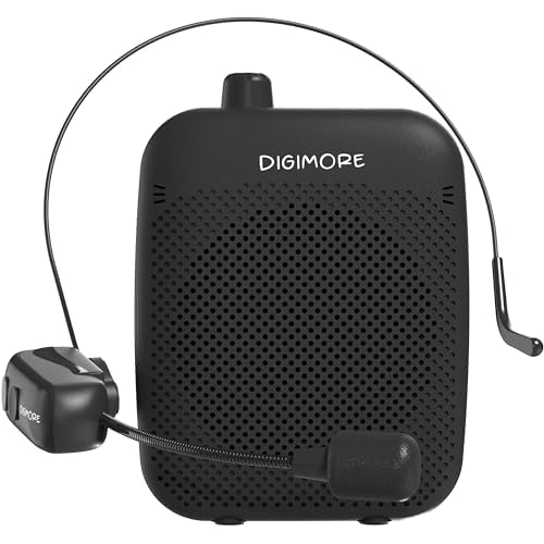 DIGIMORE Wireless Voice Amplifier for Teachers with Bluetooth | 10 Hours Battery | 10W Speaker | Headset Microphone for Travel, Yoga, Classroom Learning, Schools and Colleges (D-1200 WL)