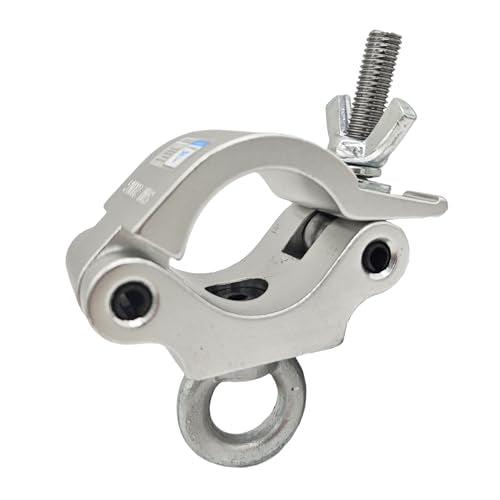 42-51mm Heavy Duty Pro Clamp with Eye Bolt for 2” Truss OD Tube Pipe | Aluminum Alloy 6061 Stage Light Clamps for LED Video Wall and Lighting Mounting