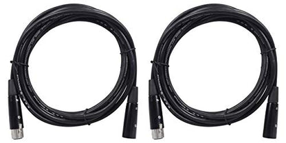 Rockville RDX5M10 2-Pack 10' 5-Pin Male-Female DMX Lighting Cable, 100% OFC
