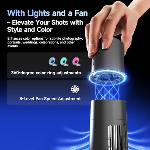 CF5 Portable Fog Machine, 40W Handheld Smoke Machine with RGB Lights and Leak Proof Design, Mini Fogger for Cosplay, Photography and Creative Parties, Haze Maker with Remote