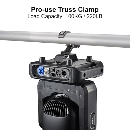 1.57-2.36 Inch Truss Clamp, 4PCS GZhumin Professional Aluminium Black Stage Lighting Clamp Hook with TUV Certified, Heavy Duty 100KG 220LB Lighting Clamps, Fit for 40-60 mm OD Tube