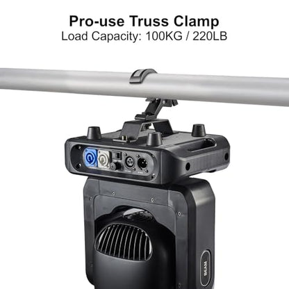 1.57-2.36 Inch Truss Clamp, 4PCS GZhumin Professional Aluminium Black Stage Lighting Clamp Hook with TUV Certified, Heavy Duty 100KG 220LB Lighting Clamps, Fit for 40-60 mm OD Tube