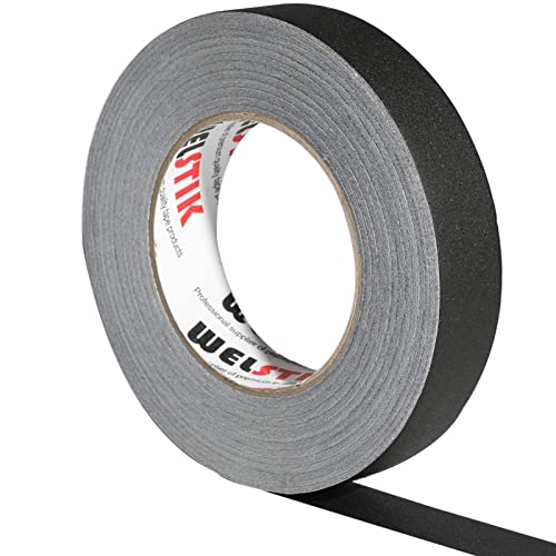 WELSTIK Black Gaffer Tape 1 Inch 1" X 60 Yards-Heavy Duty Gaffers Tape for Cables,Photography,Theater Stage Setup,Interior Design,Residue Free,Non Reflective,Easy to Tear - color: Black