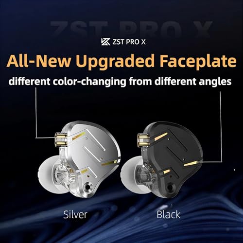 2026 Latest KZ ZST PRO X in Ear Monitor Headphone, 1BA 1DD Hybrid Driver Wired Gaming Earbuds Deep Bass Sound Ear buds HiFi IEM for Gaming Music Video Singer Musician Drummer (without mic, Black Gold) - color: Black Gold, style: without mic