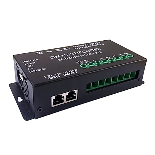 DC 5V-24V 6 Channel DMX512 Decoder LED Controller, for RGBRGB RGBW RGBWW RGBWWW LED Strip Light, 4-Digit Display - size: 6-Channel DMX512 Decoder